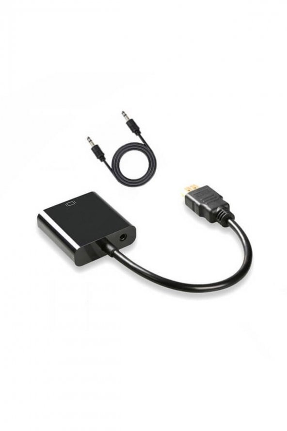 WOZLO Hdmı To Vga Ses Kablo Çevirici Ps3 Pc Notebook Projeksiyon Uyumlu Sesli Adaptör - Resim 2
