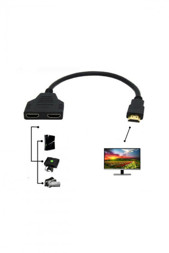 WOZLO 2 Port Kablolu Hdmi Çoklayıcı Switch - 2 Giriş 1 Çıkış Çoğaltıcı - 2