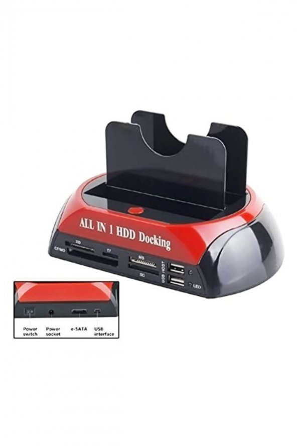 WOZLO Usb 2.0 Harddisk Docking - Kart Okuyucu - Hdd Klonlama Ide Sata - Resim 3