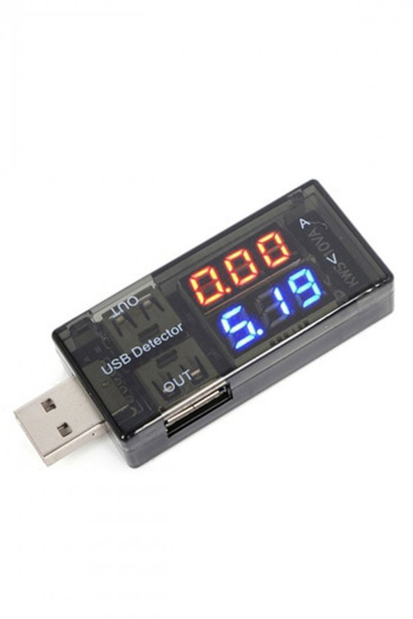WOZLO Koodmax USB Voltmetre, USB Ampermetre, USB Akım Ölçer - Çift USB Çıkışlı