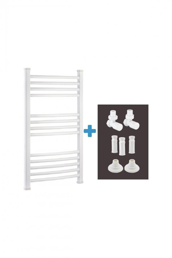 Toprak Havlupan 60/70Cm 10 Borulu Beyaz Renk Havlupan +2 Ader Vana +2 Boru Gizleme + Montaj Seti 60 X 70 - 1