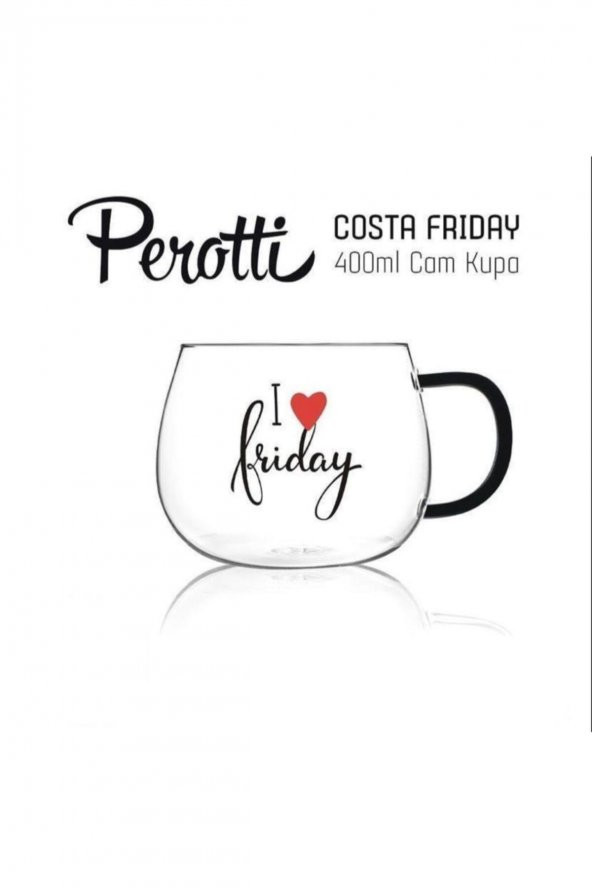 Perotti costa friday cam kuplu kupa - çay kahve fincanı 400 ml.sf-13773