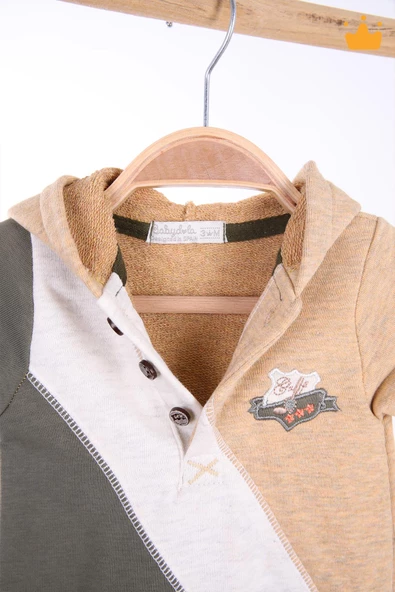 Babyhola Kapşonlu Erkek Kız Bebek Çocuk Tulum 12643 - 8