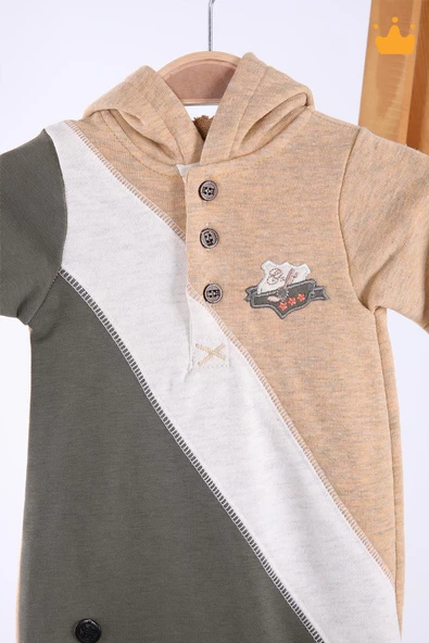 Babyhola Kapşonlu Erkek Kız Bebek Çocuk Tulum 12643 - 7