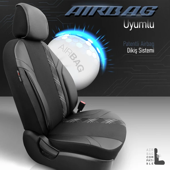 Otom Horizon Series Universal Oto Koltuk Kılıfı Füme-Siyah - 10