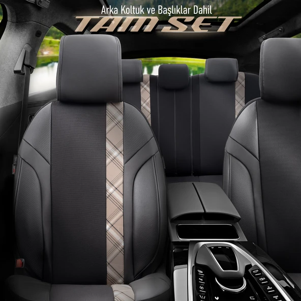 Otom Horizon Series Universal Oto Koltuk Kılıfı Füme-Siyah - 2