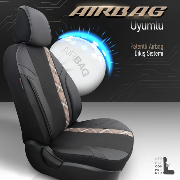 Otom Horizon Series Universal Oto Koltuk Kılıfı Füme-Siyah - 3
