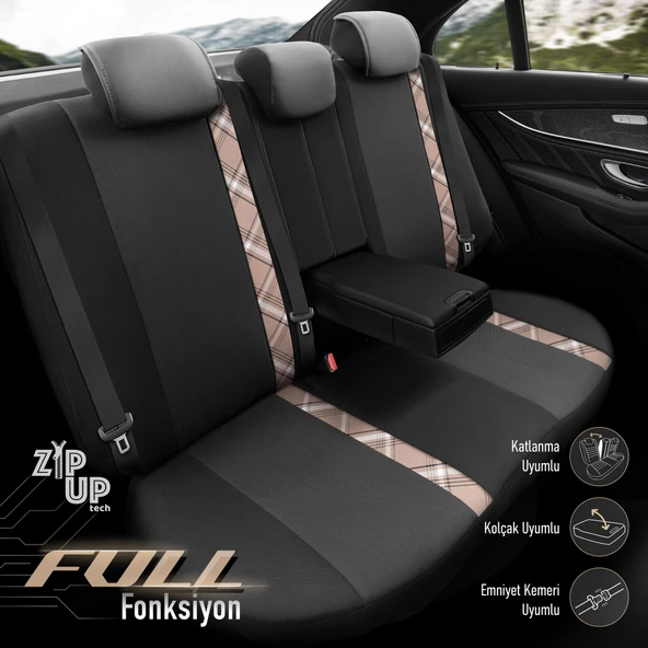 Otom Horizon Series Universal Oto Koltuk Kılıfı Füme-Siyah - 6