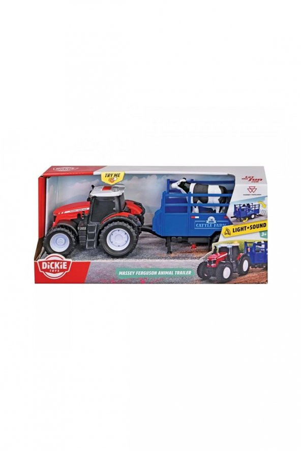 Dickie Massey Ferguson Animal Trailer Massey Ferguson Hayvan Taşıma Römorku - 2