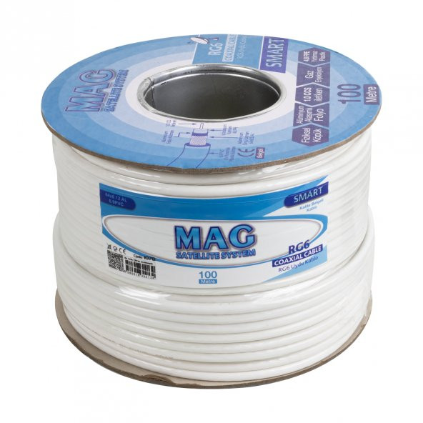 Mag RG6 U4 64 Tel Smart Anten Kablosu 100 Mt. - Resim 3