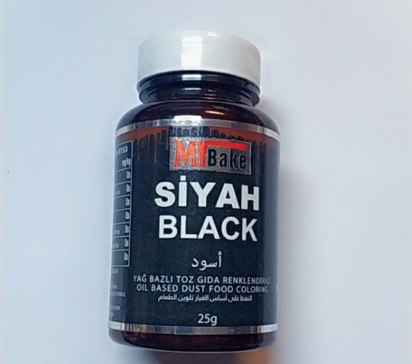 BOYA TOZ YAĞ BAZLI 25 GR SİYAH MY BAKE