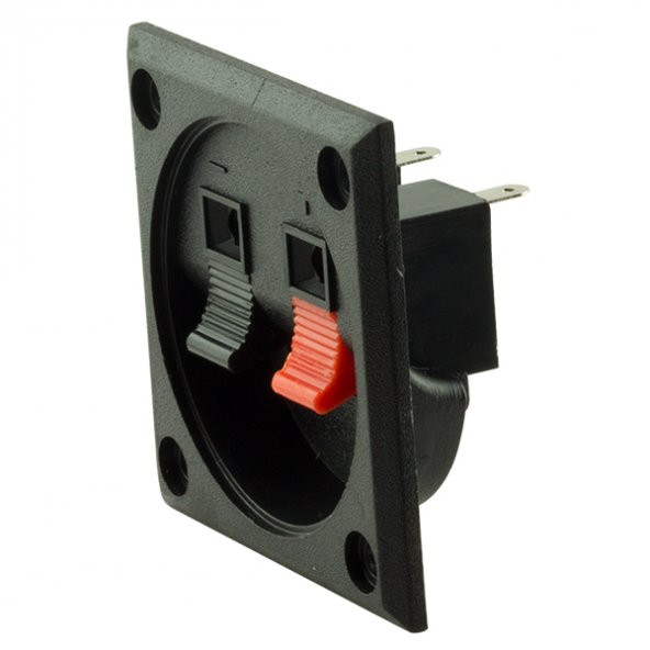 Powermaster IC-249A İkili Kare Hoparlör Terminali Soketi Yaylı Tip 2'Li 55X55mm - 2