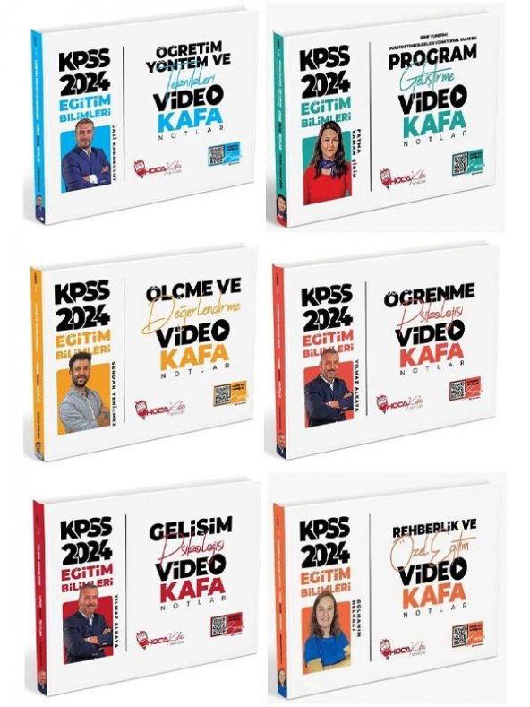 Hoca Kafası 2024 KPSS Eğitim Bilimleri Video Kafa Notlar 6 lı Set Hoca Kafası Yayınları