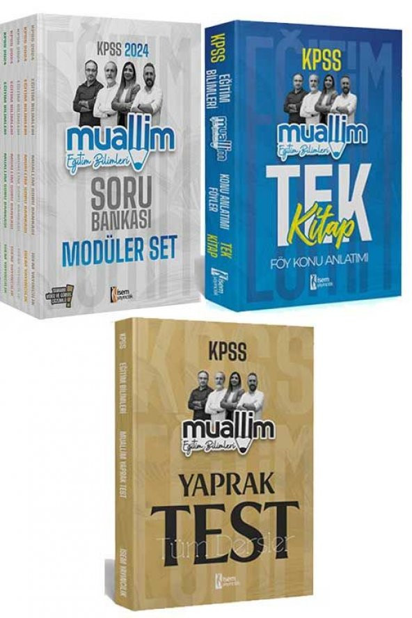 2024 KPSS Eğitim Bilimleri Muallim Soru Bankası Konu Anlatımı ve Yaprak Test Seti İsem Yayıncılık