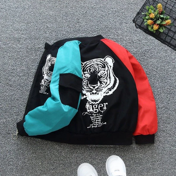 MODAVALS KAPLAN BASKILI İÇİ FİLE SU GEÇİRMEZ ERKEK ÇOCUK YAĞMURLUK - SİYAH - 2