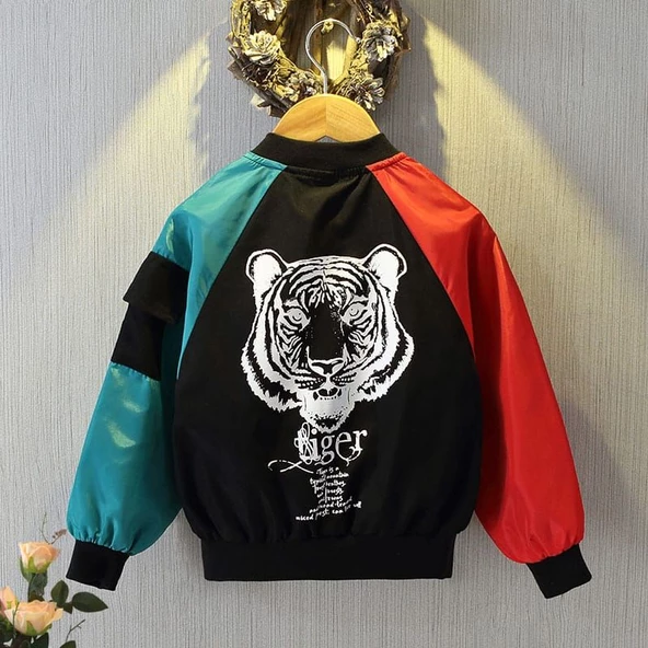 MODAVALS KAPLAN BASKILI İÇİ FİLE SU GEÇİRMEZ ERKEK ÇOCUK YAĞMURLUK - SİYAH - 4