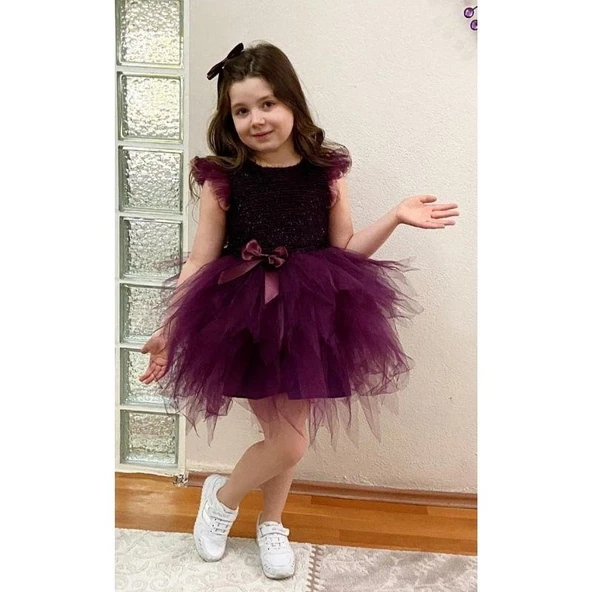 MODAVALS SİMLİ TÜTÜLÜ KIZ ÇOCUK ABİYE - 2