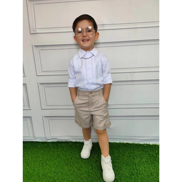 MODAVALS GABARDİN KARDEŞ KOMBİN ŞORTLU ERKEK ÇOCUK TAKIM - 6