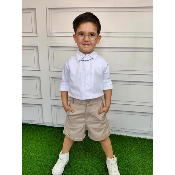 MODAVALS GABARDİN KARDEŞ KOMBİN ŞORTLU ERKEK ÇOCUK TAKIM - 5