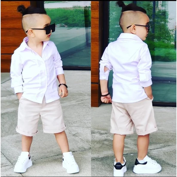 MODAVALS GABARDİN KARDEŞ KOMBİN ŞORTLU ERKEK ÇOCUK TAKIM - 3