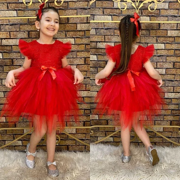 MODAVALS SİMLİ TÜTÜLÜ KIZ ÇOCUK ABİYE - 10