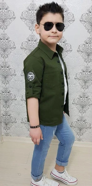 MODAVALS 4 PARÇA GÖMLEKLİ ERKEK ÇOCUK TAKIM - HAKİ - 4