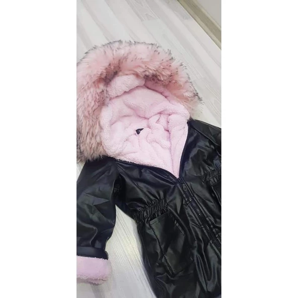 MODAVALS KIZ ÇOCUK İTHAL KÜRKLÜ WELSOFT DERİ KABAN - 10