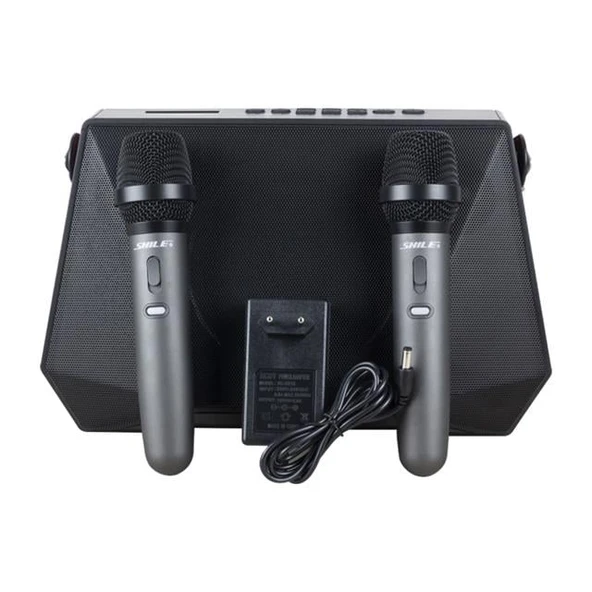 Shile SL-3A İki El Mikrofonlu Kumandalı USB/SD/BT Portatif Hoparlör - 7
