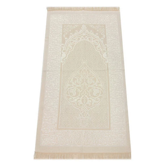 Bohçaya ve Mevlide Uygun Başörtülü Seccade Seti - Tesbihli - Beyaz - Resim 5