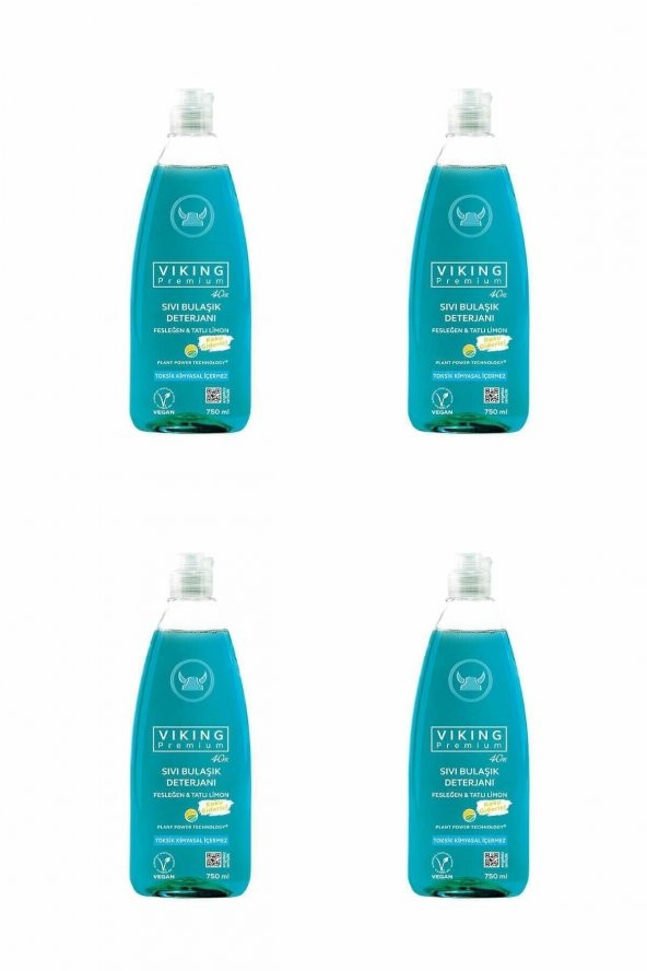 Premium Bulaşık Deterjanı Fesleğen & Limon 750 Ml 4 Adet