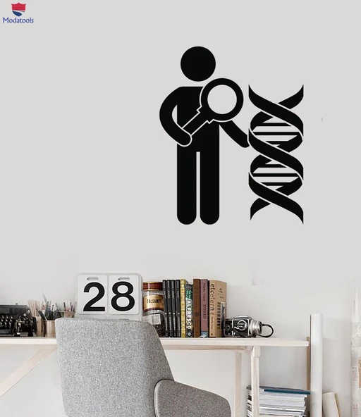 Duvar Ofis, Çalışma Odası Sticker Geneticist DNA Job Scientist Globe Yüksek Okul Dekoru Benzersiz Hediyelik