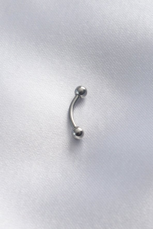 316L Cerrahi Çelik Gümüş Renk Minimal Toplu Banana Piercing