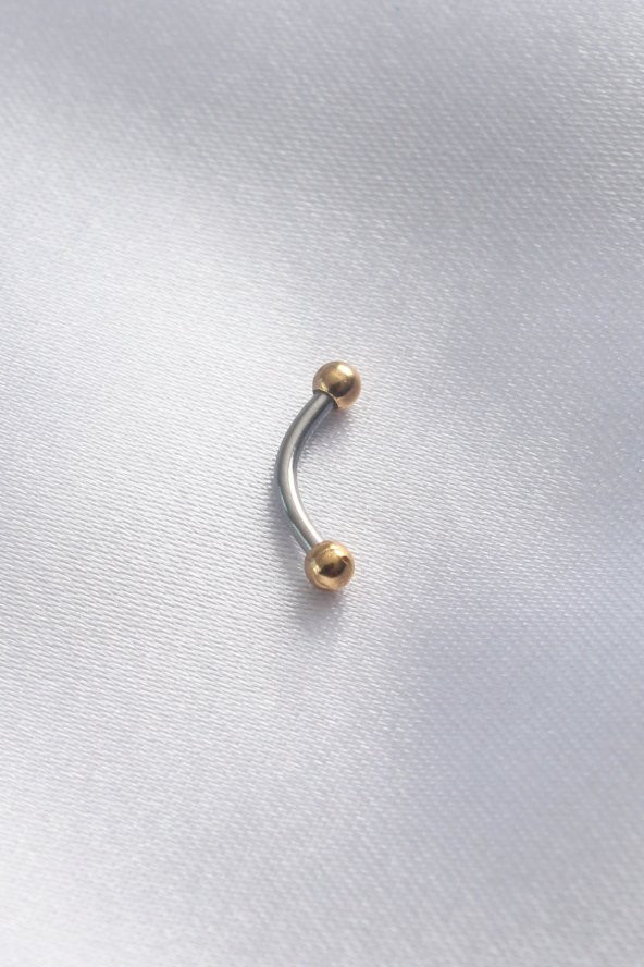 316L Cerrahi Çelik Gold Renk Minimal Toplu Gümüş Renk Banana Piercing