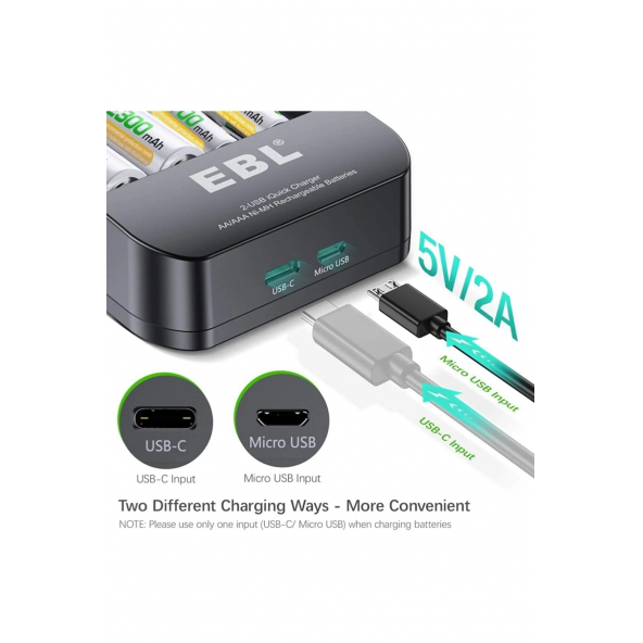 EBL Hızlı Şarj Cihazı NiMH AA AAA USB - 3