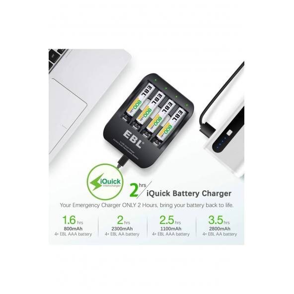 EBL Hızlı Şarj Cihazı NiMH AA AAA USB - 5