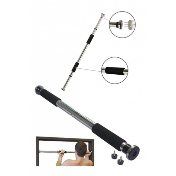 Koridor Kapı Barfiksi Barfix Aleti Çubuğu Çekme Barı 60-100 cm Demiri Bar A91 (OD-02) - 4