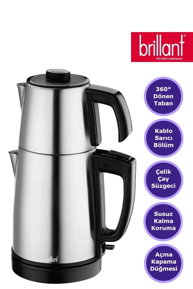 Brillant Cs-5943 Inox Matte Black 30 Bardaklık 2200 Watt Çay Makinesi - 2