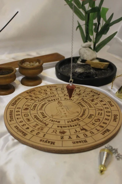 Pandül Sarkaç Tahtası Türkçe Ahşap Doğal Taş Pandül - 5