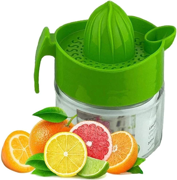 Hazneli Cam Limon  Narenciye Sıkacağı 400 ML Yeşil