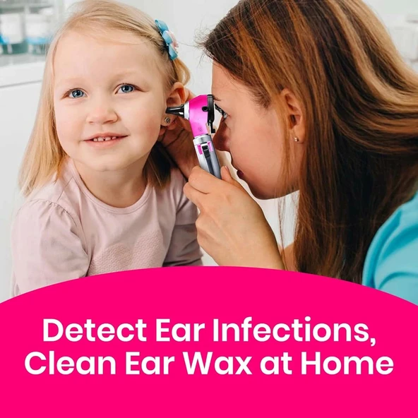 Zyrev ZetaLife Otoskop - Işıklı Kulak Enfeksiyonu Dedektörü - Pembe - 2