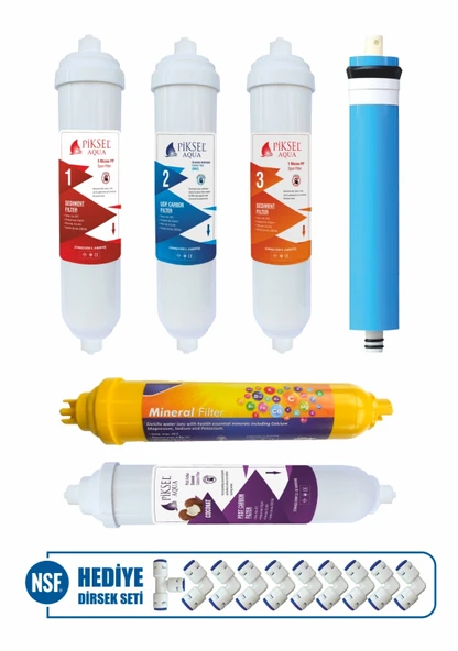 Piksel Aqua 14 Aşamalı EVA Aşamalı Gold Mineralli Su arıtma Filtre Seti ürün görseli