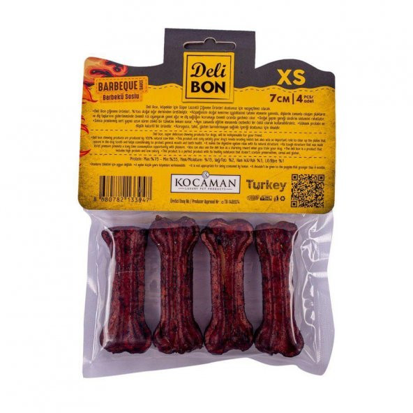 DELİBON DERİ PRES KEMİK 7CM XS BOY 4LÜ PAKET BARBEKÜ 7CM - 2