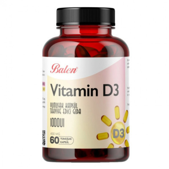Balen Vitamin D3 Takviye Edici  1000uı 450Mg 60Kapsül
