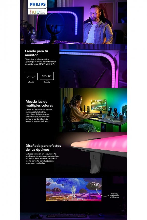 NoHar Gradient Pc Monitör Akıllı Renkli Led Şerit, 24-27 Inch, Aydınlatma - 8