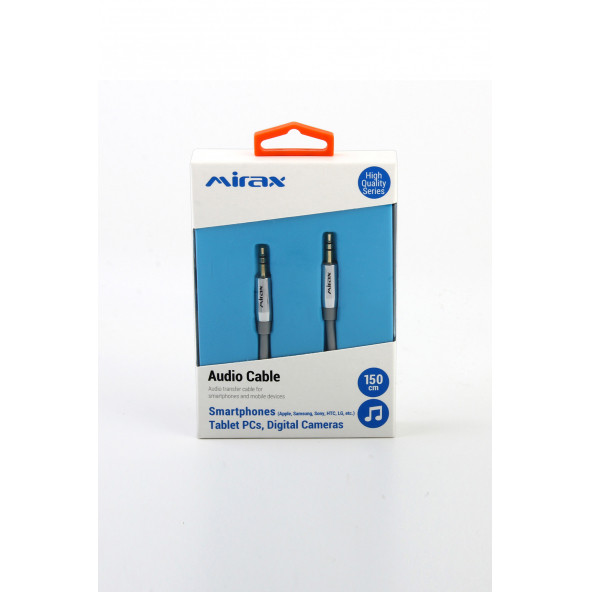 Mirax SAE-1200 3.5mm AUX Kablo Ses Transfer Kablosu 1.5m - 2