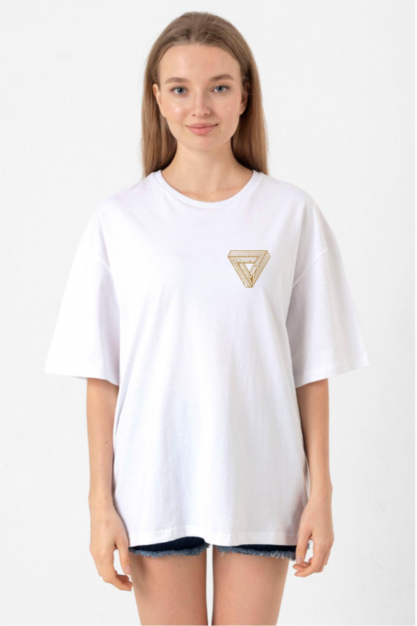 Dark Tannhaus Logo Beyaz Kadın Oversize Tshirt