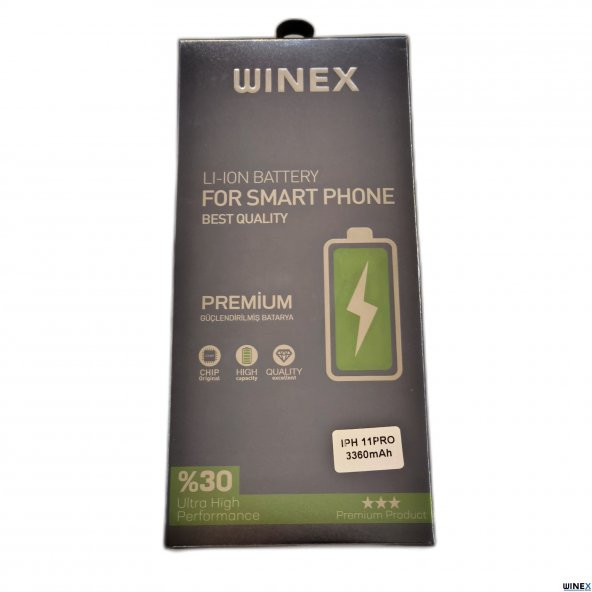 Winex İphone 11 Pro Uyumlu Güçlendirilmiş Premium Batarya - 2