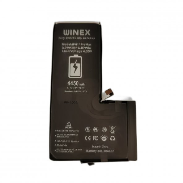 Winex İphone 11 Pro Max Uyumlu Güçlendirilmiş Premium Batarya