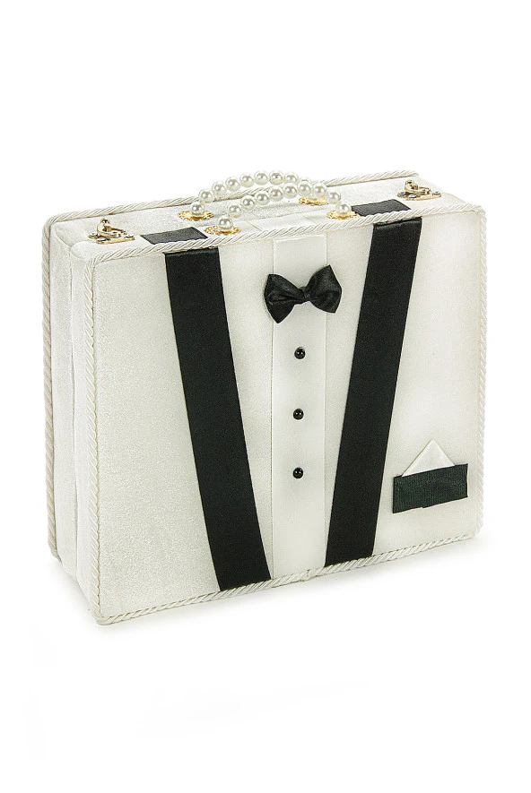 Sandıklı Damat Bohçasına Uygun Kuranı Kerim Seti Çeyizlik Seccade Seti Beyaz - Resim 4