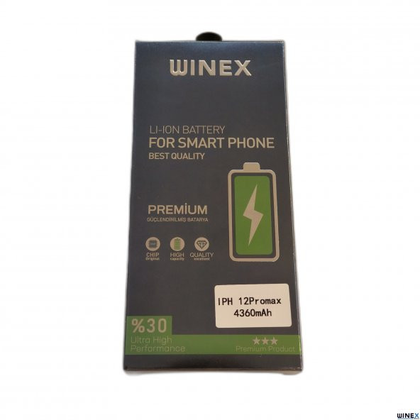 Winex İphone 12 Pro Max Uyumlu Güçlendirilmiş Premium Batarya - 2